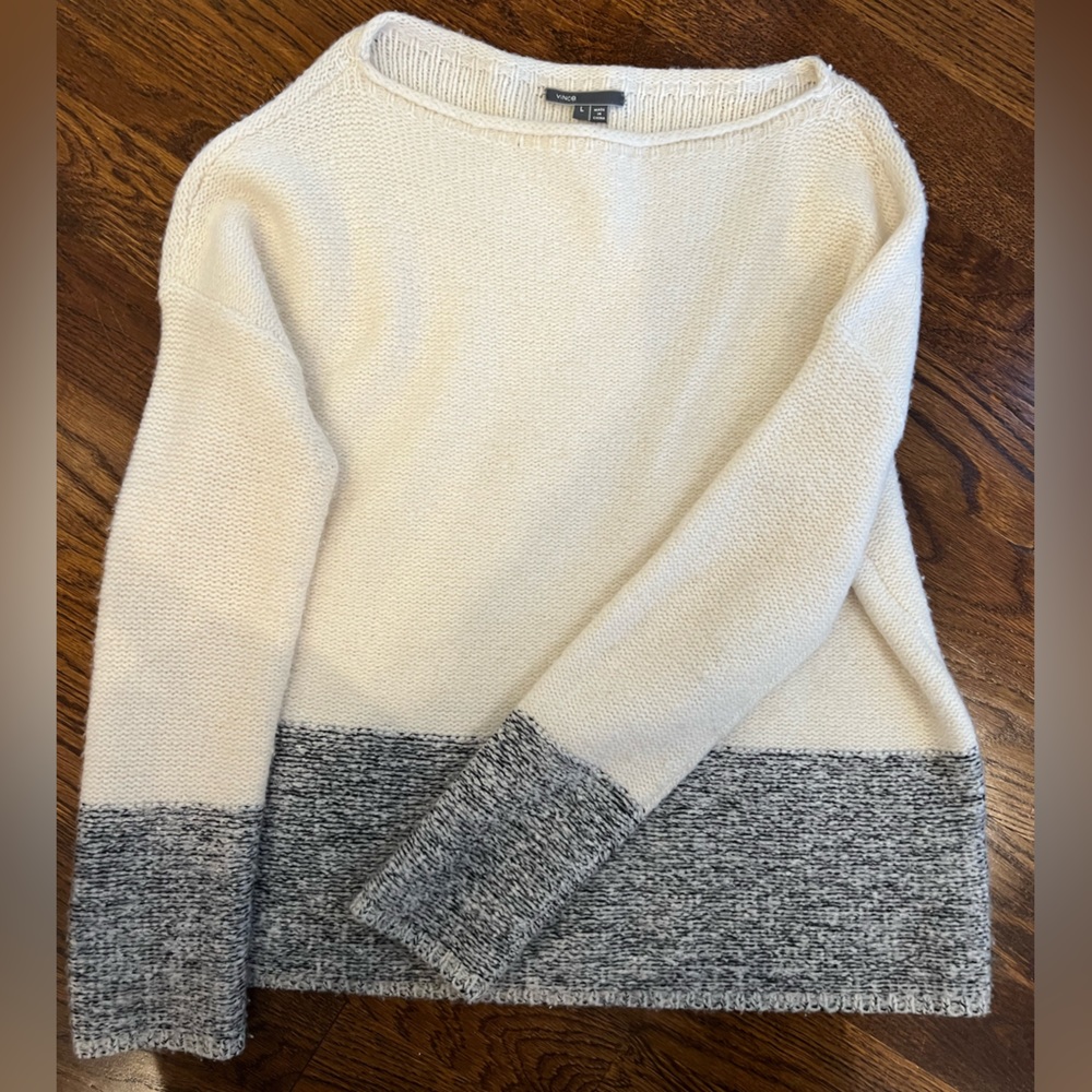 Vince Wool, Silk, and Cashmere Boatneck Sweater
